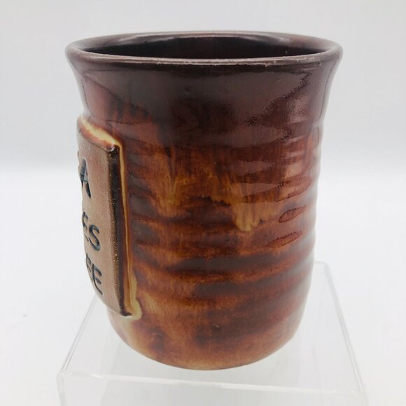 Artisan JMACS Pottery Ceramic Mug With "Tea Makes Me Pee" Handle Brown Glaze - Picture 2 of 8